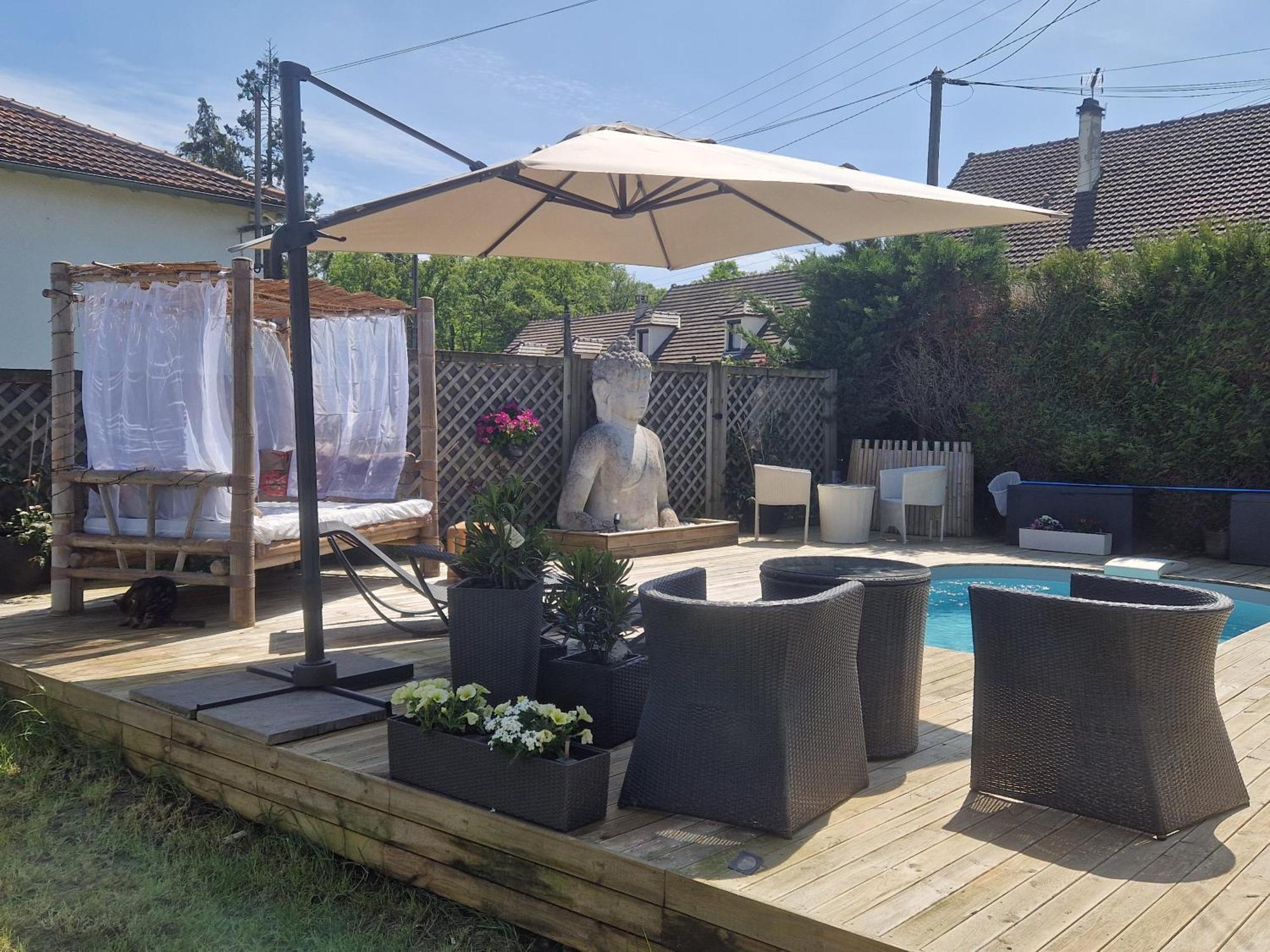 La Serenite Balinaise, Chambre Et Sdb Privee, Jardin , Piscine Et Jacuzzi En Saison, Pres De Chantilly, Parc Asterix Et Cdg Et Paris En 20' Orry-La-Ville Εξωτερικό φωτογραφία
